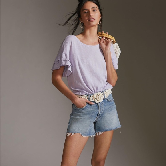 Anthropologie Pilcro Lavender Heritage Femme Tee - Picture 3 of 12